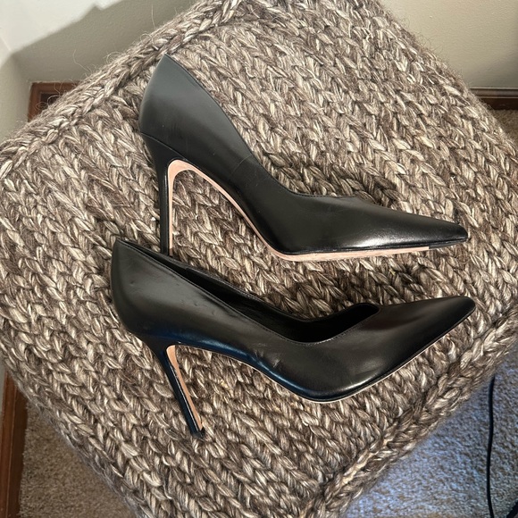 Veronica Beard - Lisa Black Leather Heels 11M - Picture 2 of 5